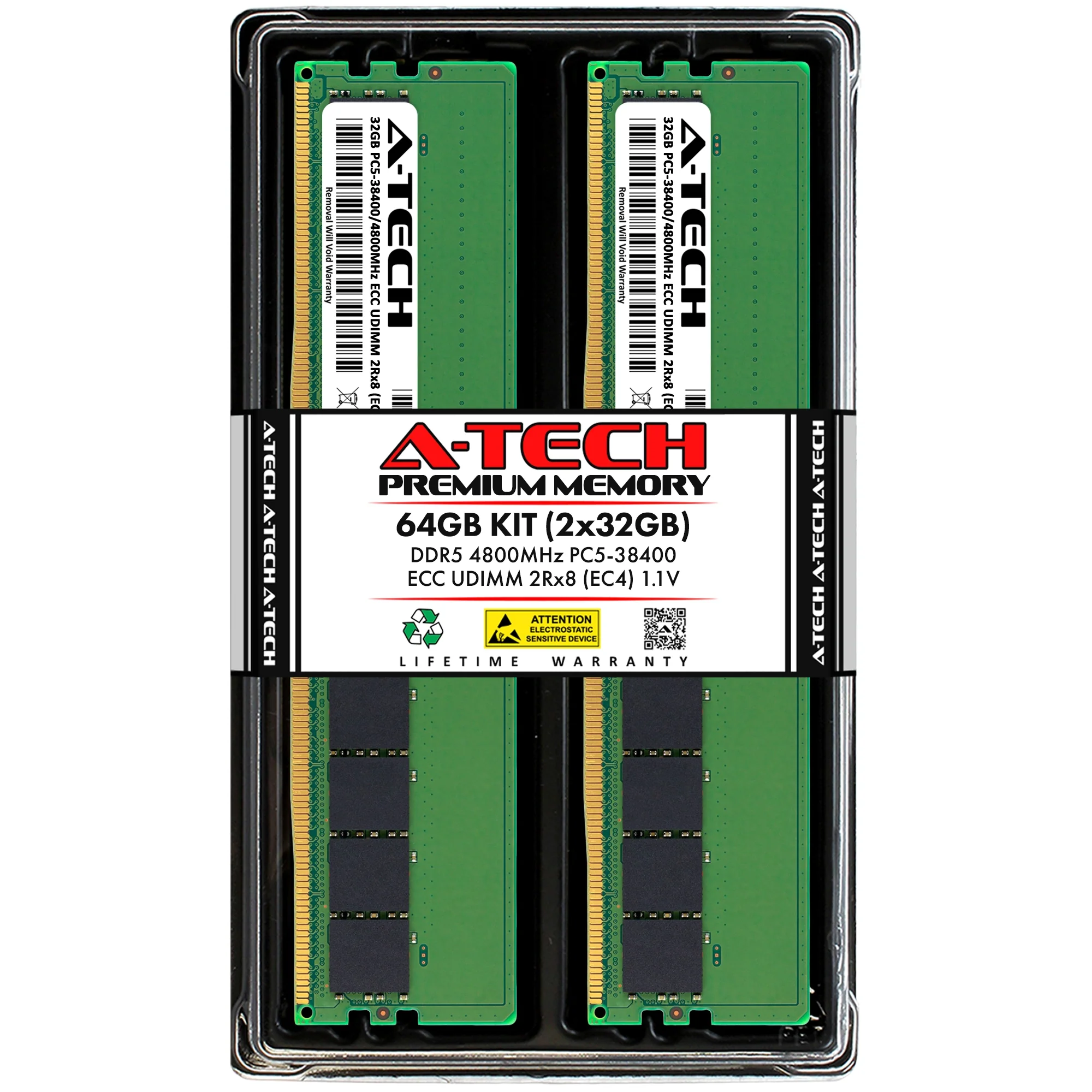 ASRock Rack AM5D4ID-2L+/BCM Memory RAM | 64GB Kit (2x32GB) 2Rx8 DDR5 4800MHz (PC5-38400) EC4 ECC UDIMM