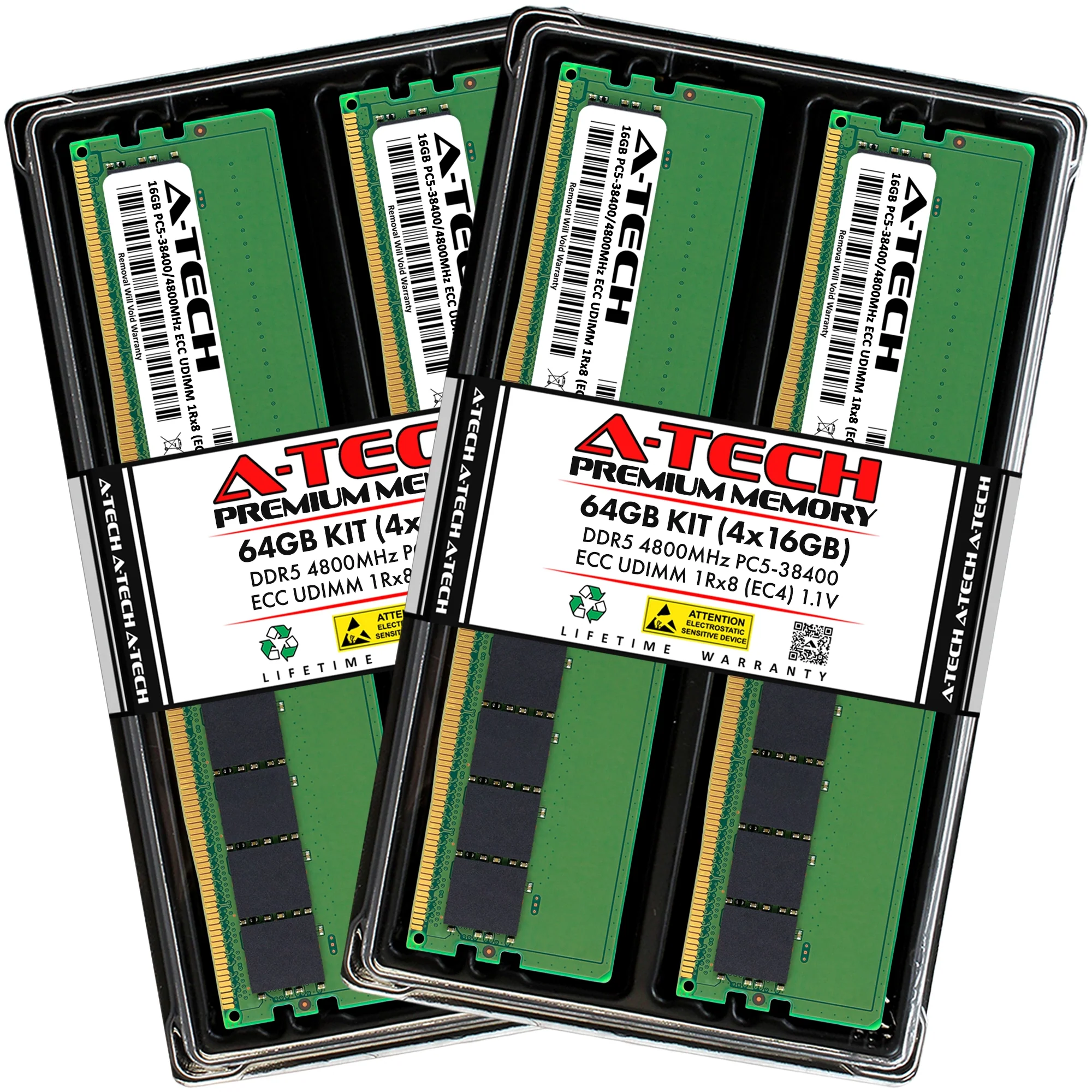 ASRock Rack B650D4U-2L2T/BCM Memory RAM | 64GB Kit (4x16GB) 1Rx8 DDR5 4800MHz (PC5-38400) EC4 ECC UDIMM