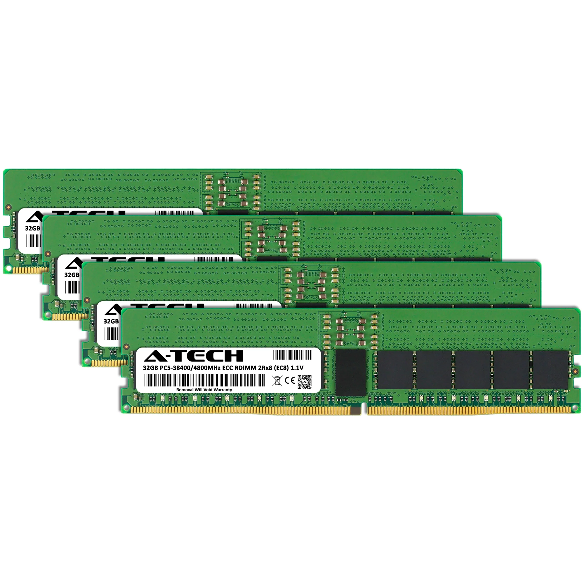 ASRock Rack GENOA2D16NQM3-2Q Memory RAM | 128GB Kit (4x32GB) 2Rx8 DDR5 4800MHz (PC5-38400) EC8 RDIMM - Image 2