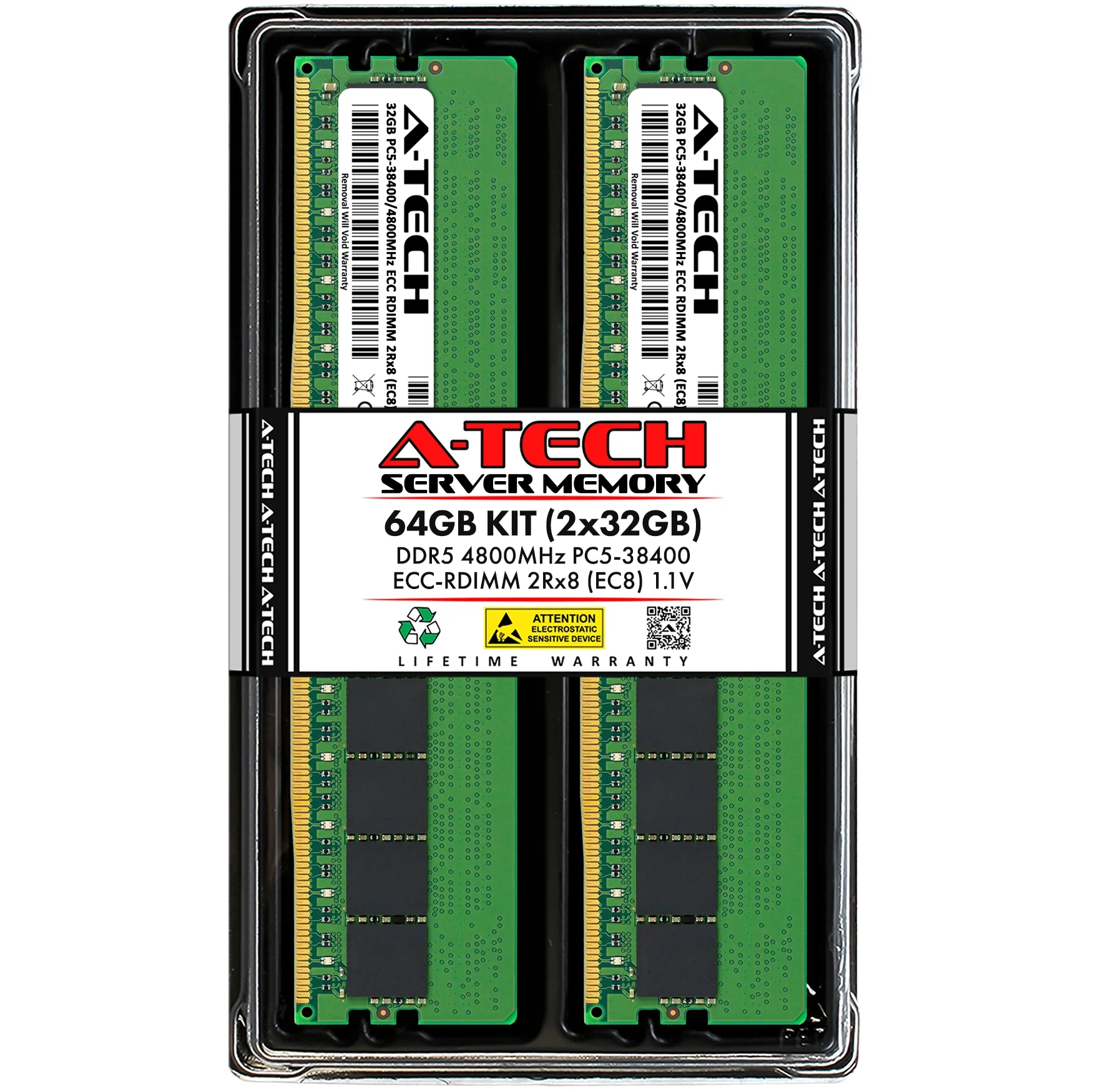 ASRock Rack W790D8UD-1L1N2T/BCM Memory RAM | 64GB Kit (2x32GB) 2Rx8 DDR5 4800MHz (PC5-38400) EC8 RDIMM