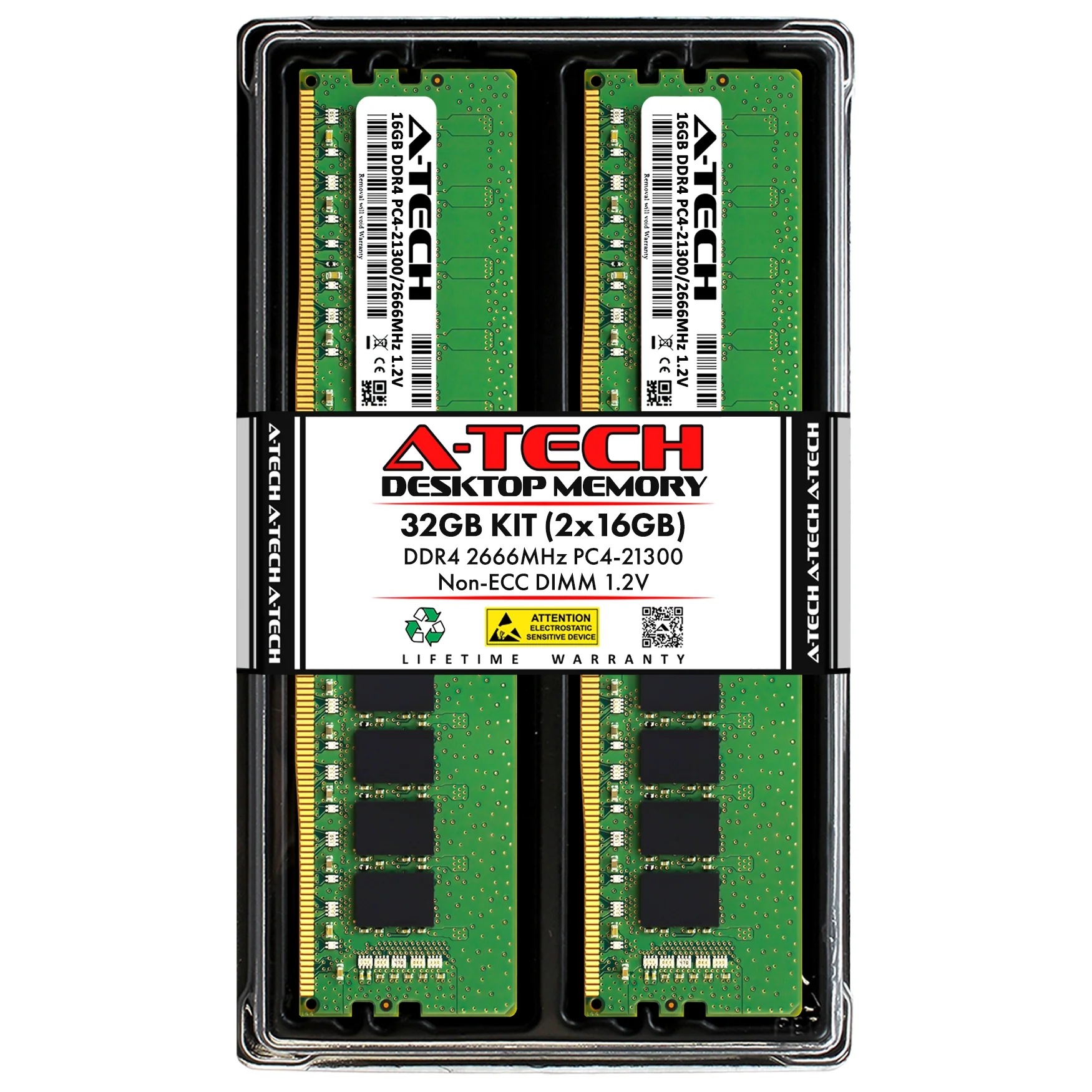 MSI Codex X Memory RAM | 32GB Kit (2x16GB)  DDR4 2666MHz (PC4-21300) Non-ECC DIMM