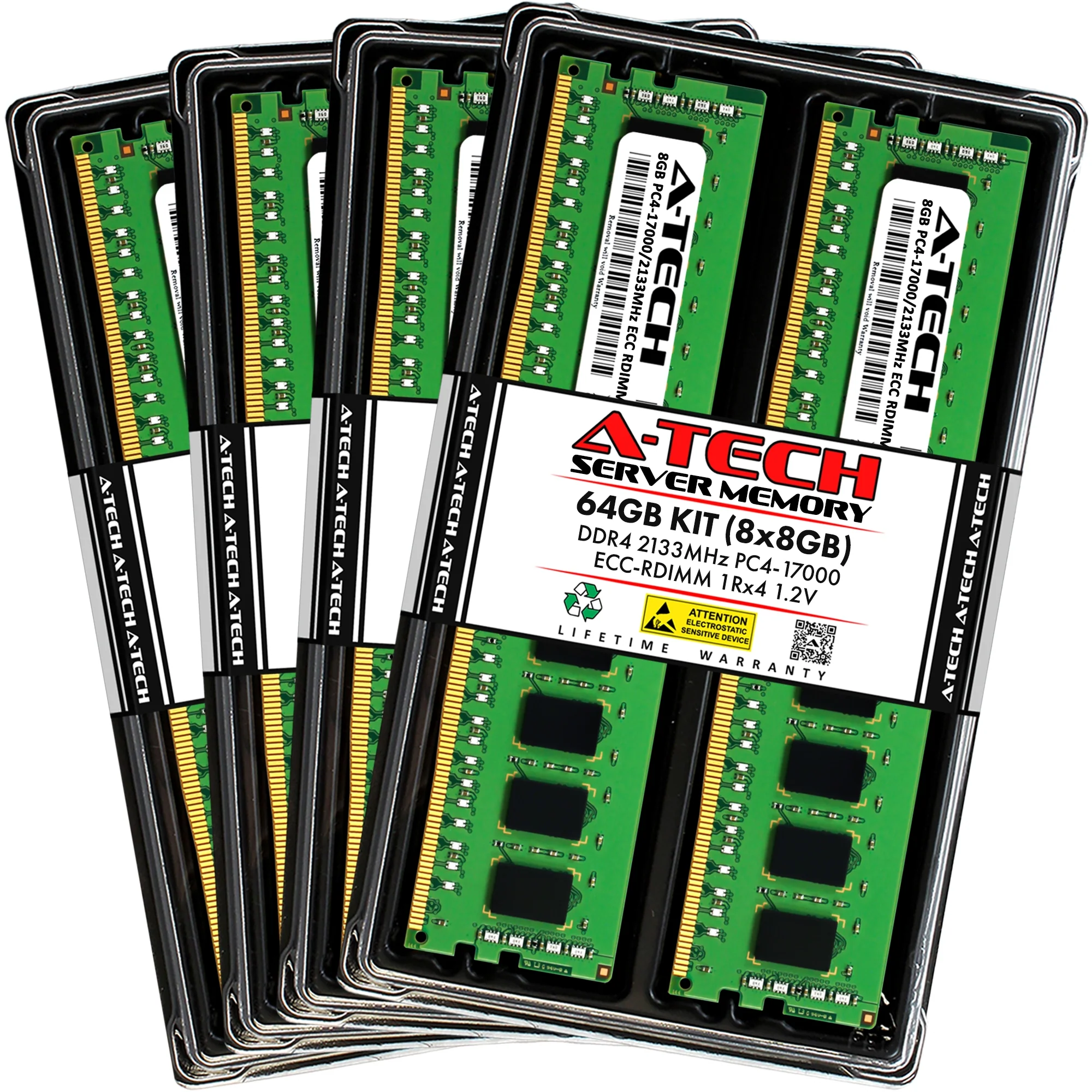 QNAP ES1686dc-2123IT-64G Memory RAM | 64GB Kit (8x8GB) 1Rx4 DDR4 2133MHz (PC4-17000) RDIMM