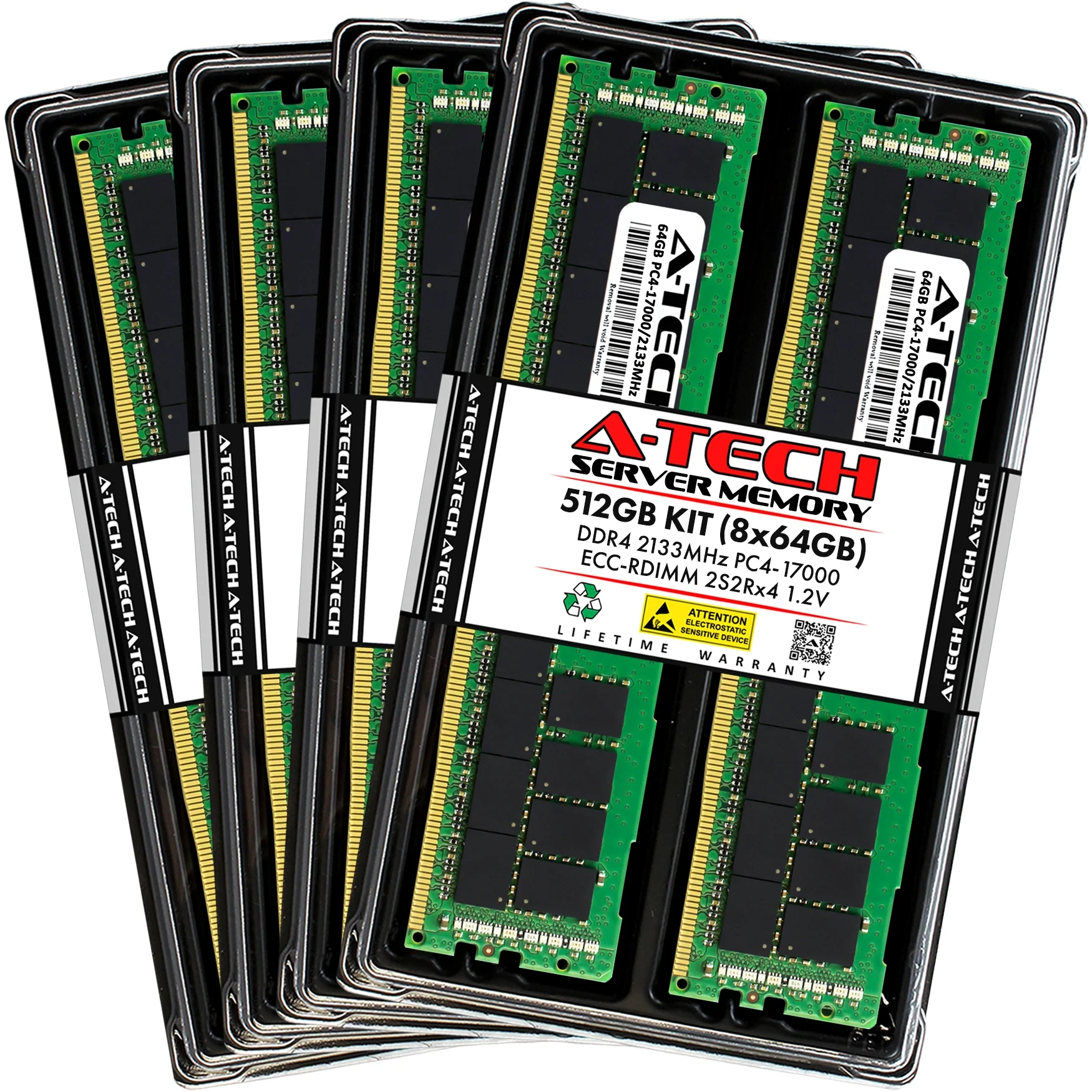 QNAP ES1686dc-2142IT-128G Memory RAM | 512GB Kit (8x64GB) 2S2rx4 DDR4 2133MHz (PC4-17000) RDIMM