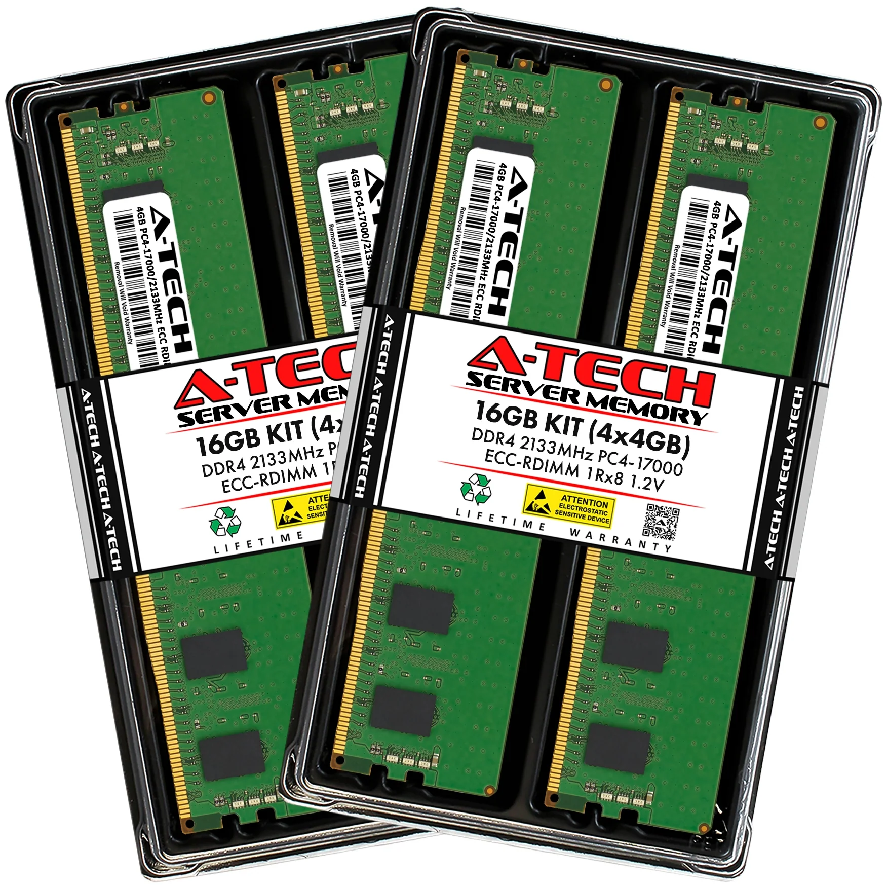 QNAP ES1686dc-2142IT-96G Memory RAM | 16GB Kit (4x4GB) 1Rx8 DDR4 2133MHz (PC4-17000) RDIMM