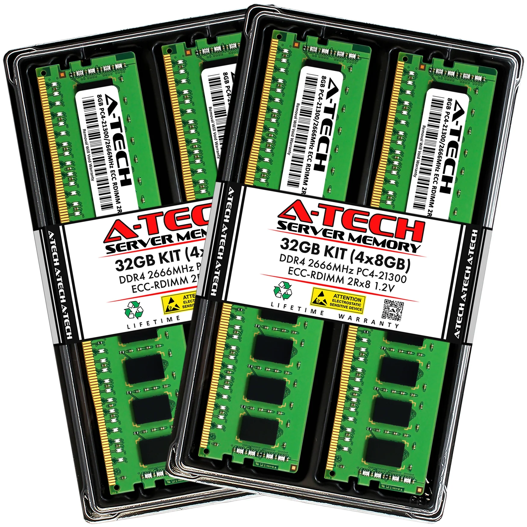 QNAP TDS-h2489FU-4309Y-64G Memory RAM | 32GB Kit (4x8GB) 2Rx8 DDR4 2666MHz (PC4-21300) RDIMM