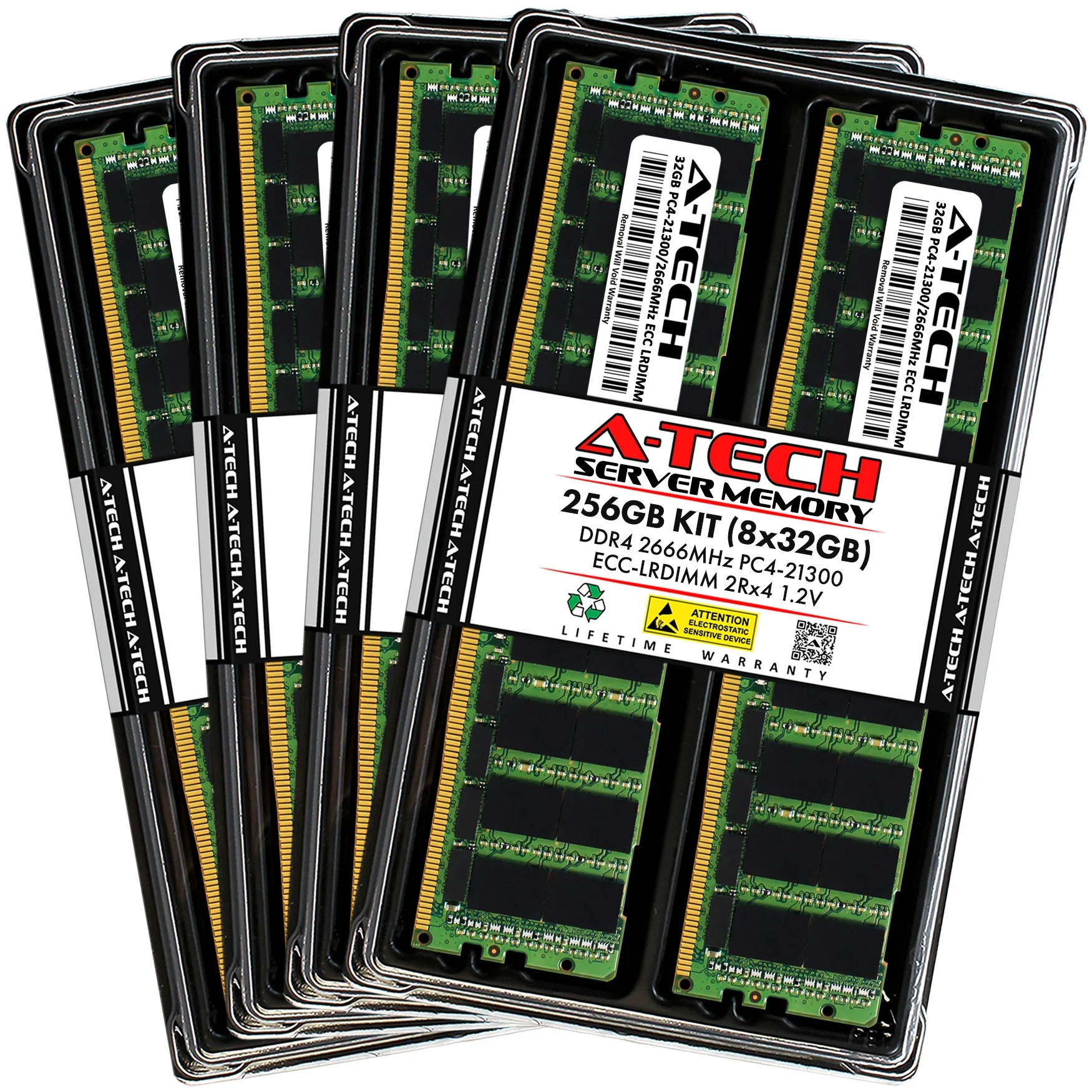 QNAP TDS-h2489FU-4314-128G Memory RAM | 256GB Kit (8x32GB) 2Rx4 DDR4 2666MHz (PC4-21300) LRDIMM