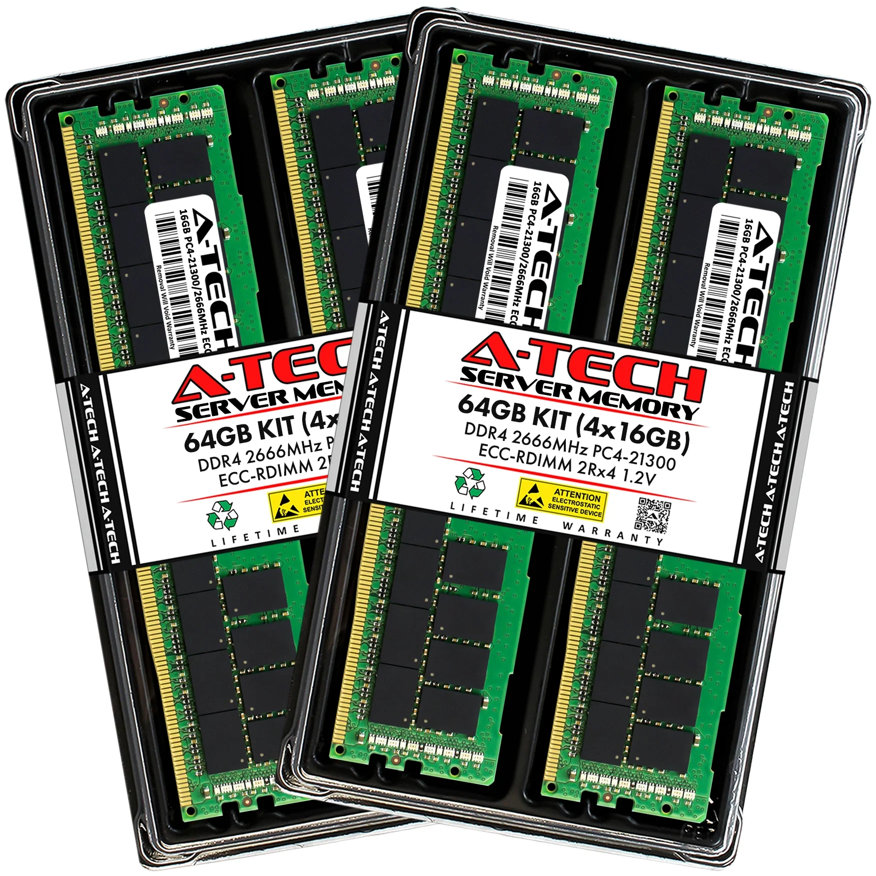 QNAP TDS-h2489FU-4314-1TB Memory RAM | 64GB Kit (4x16GB) 2Rx4 DDR4 2666MHz (PC4-21300) RDIMM