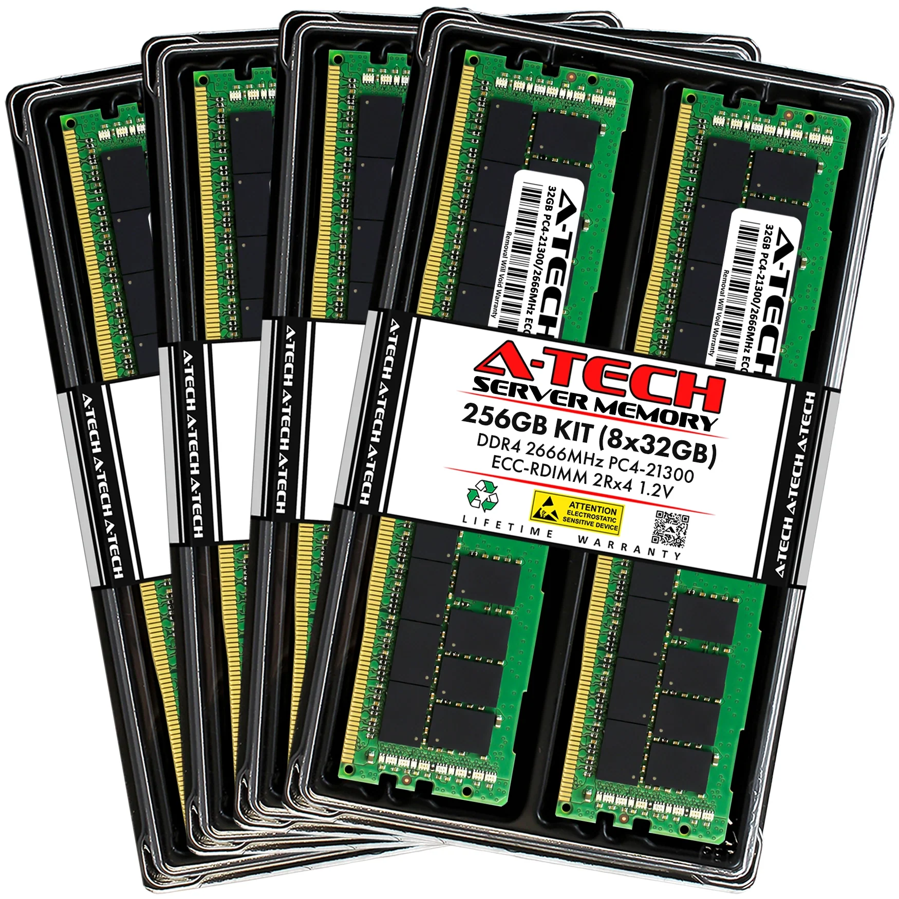 QNAP TDS-h2489FU-4314-256G Memory RAM | 256GB Kit (8x32GB) 2Rx4 DDR4 2666MHz (PC4-21300) RDIMM