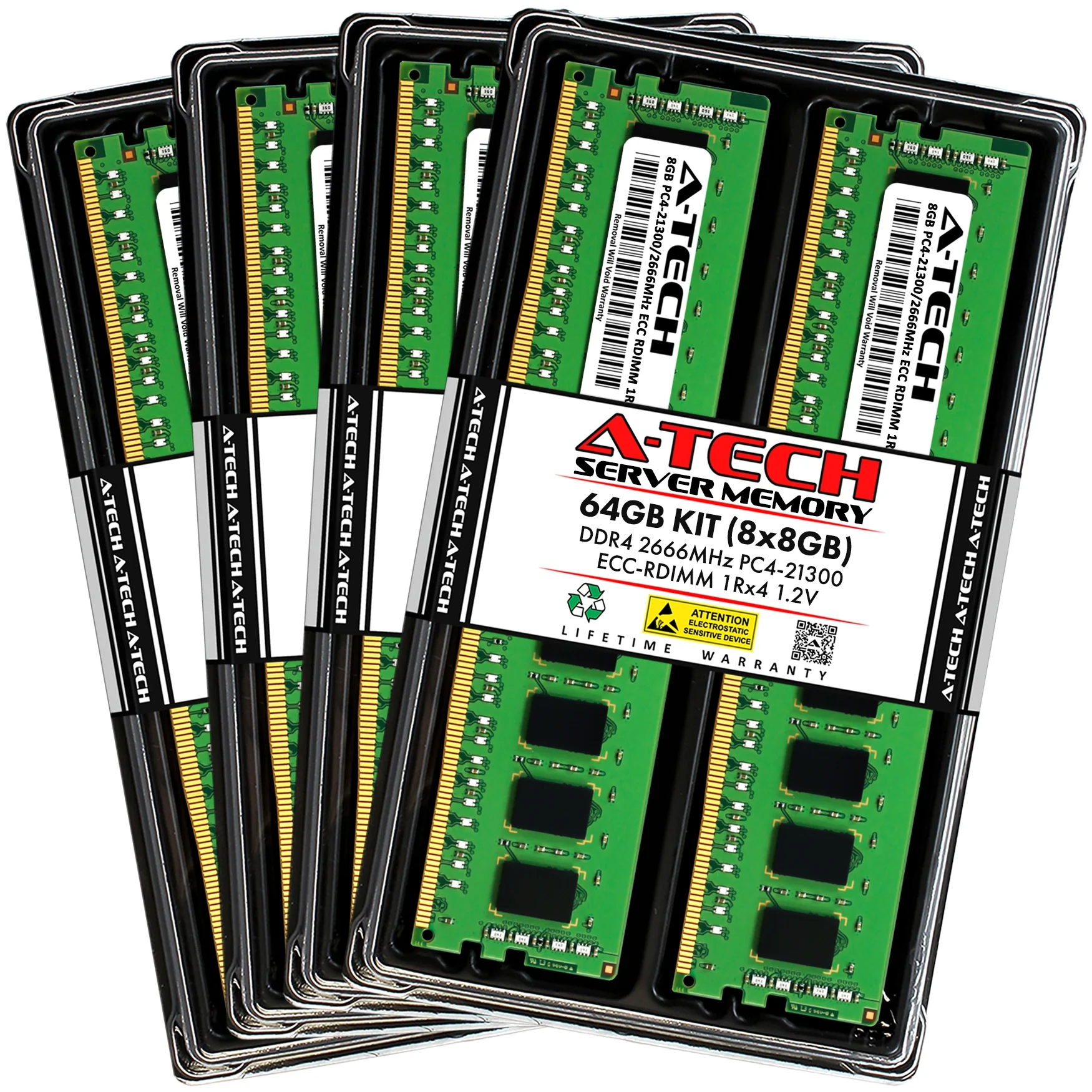 QNAP TDS-h2489FU-4314-256G Memory RAM | 64GB Kit (8x8GB) 1Rx4 DDR4 2666MHz (PC4-21300) RDIMM