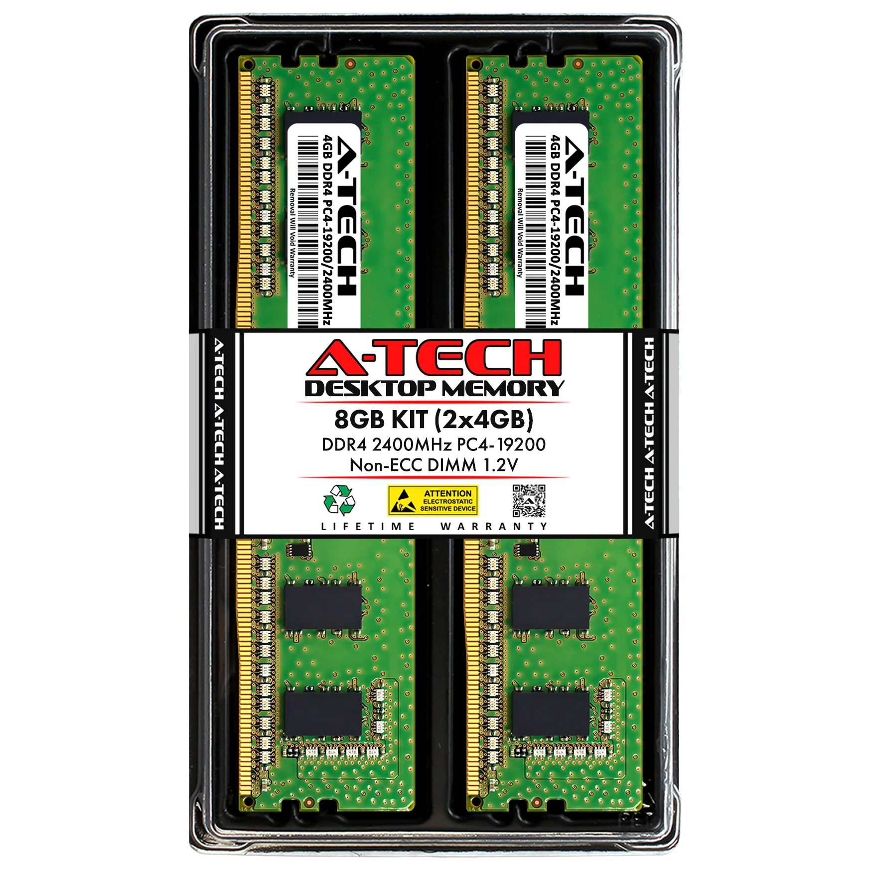 QNAP TS-1273AU-RP-8G Memory RAM | 8GB Kit (2x4GB)  DDR4 2400MHz (PC4-19200) Non-ECC DIMM