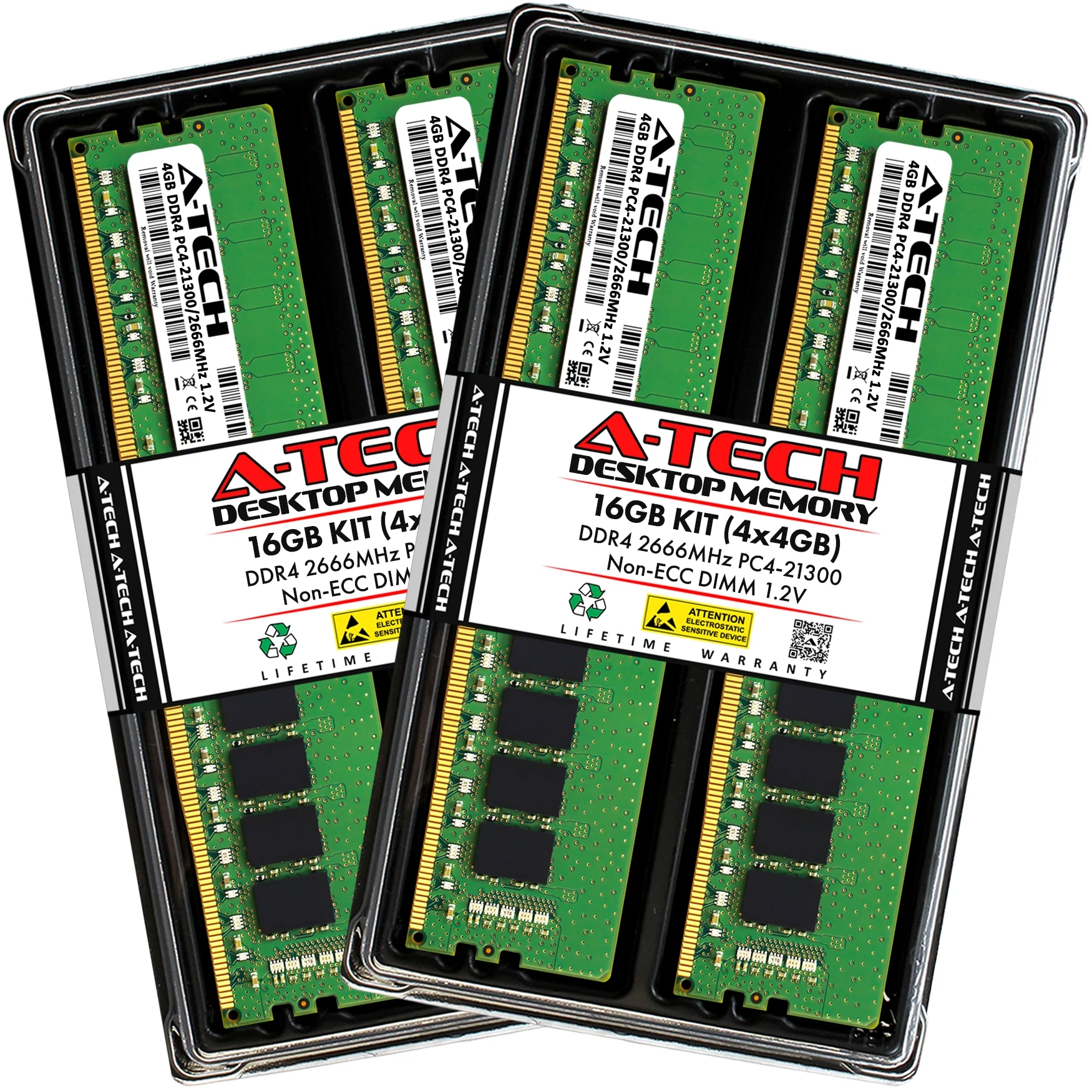 QNAP TS-877XU-RP-2600-16G Memory RAM | 16GB Kit (4x4GB)  DDR4 2666MHz (PC4-21300) Non-ECC DIMM