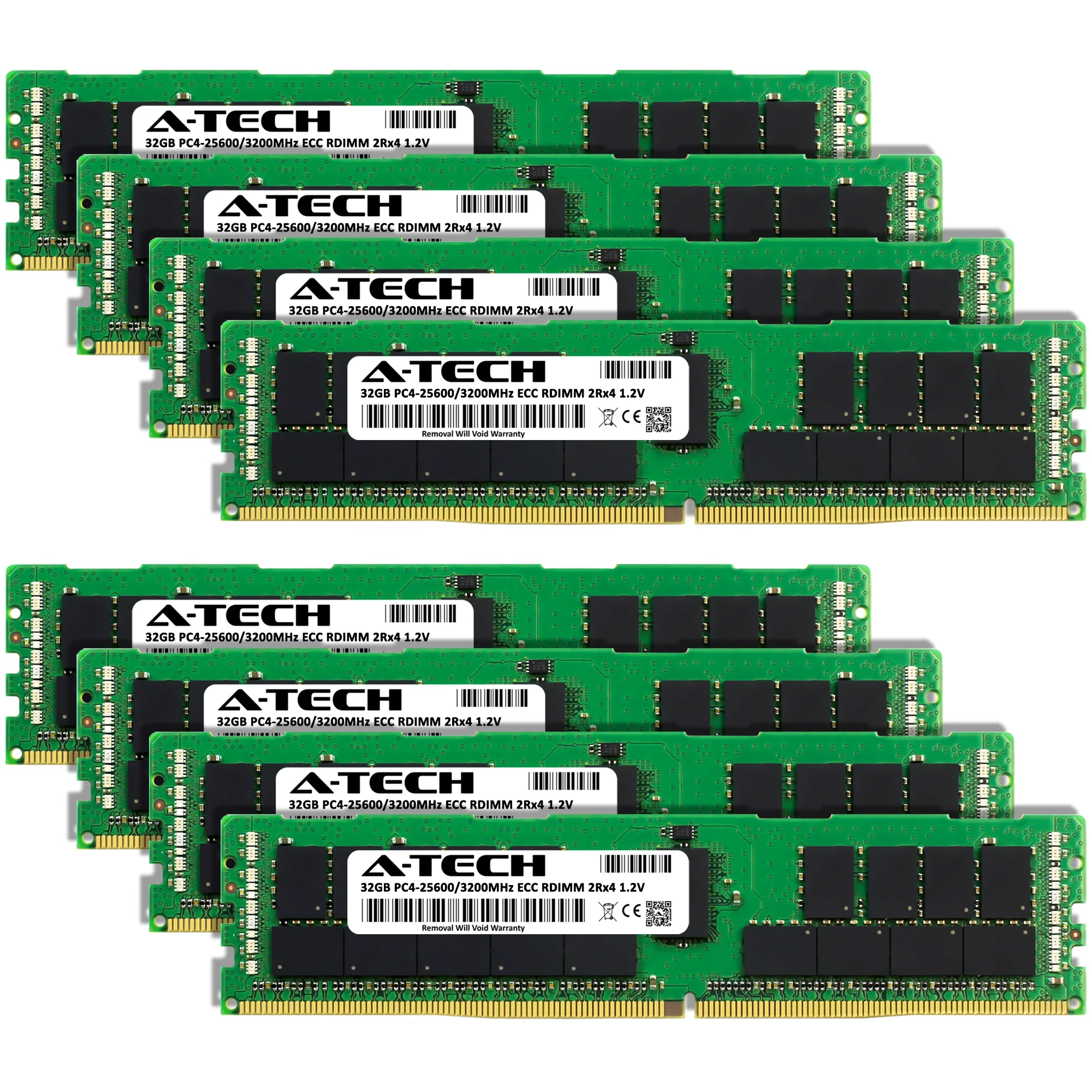 QNAP TS-h1090FU-7232P-64G Memory RAM | 256GB Kit (8x32GB) 2Rx4 DDR4 3200MHz (PC4-25600) RDIMM - Image 2