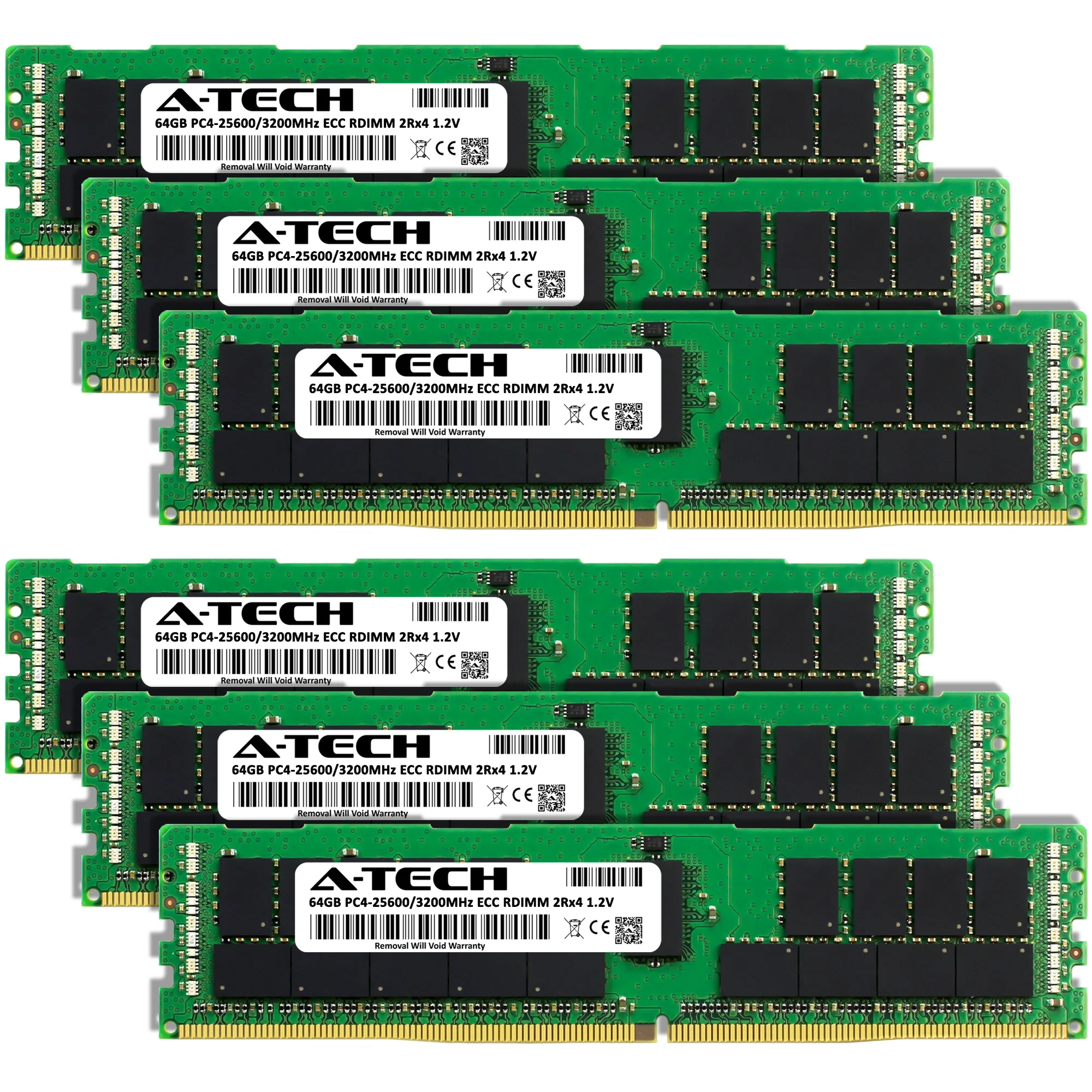 QNAP TS-h1090FU-7232P-64G Memory RAM | 384GB Kit (6x64GB) 2Rx4 DDR4 3200MHz (PC4-25600) RDIMM - Image 2