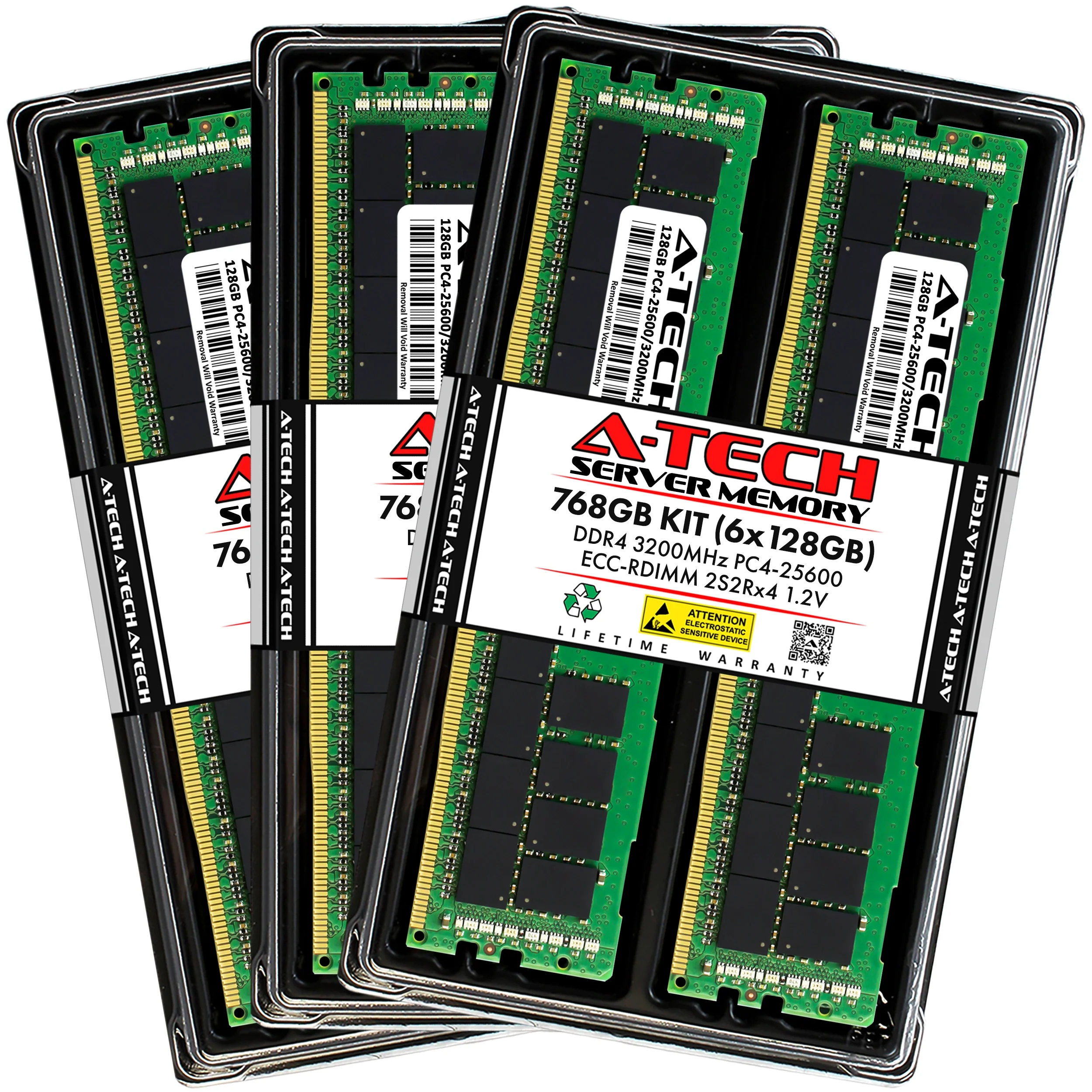 QNAP TS-h1090FU-7232P-64G Memory RAM | 768GB Kit (6x128GB) 2S2rx4 DDR4 3200MHz (PC4-25600) RDIMM