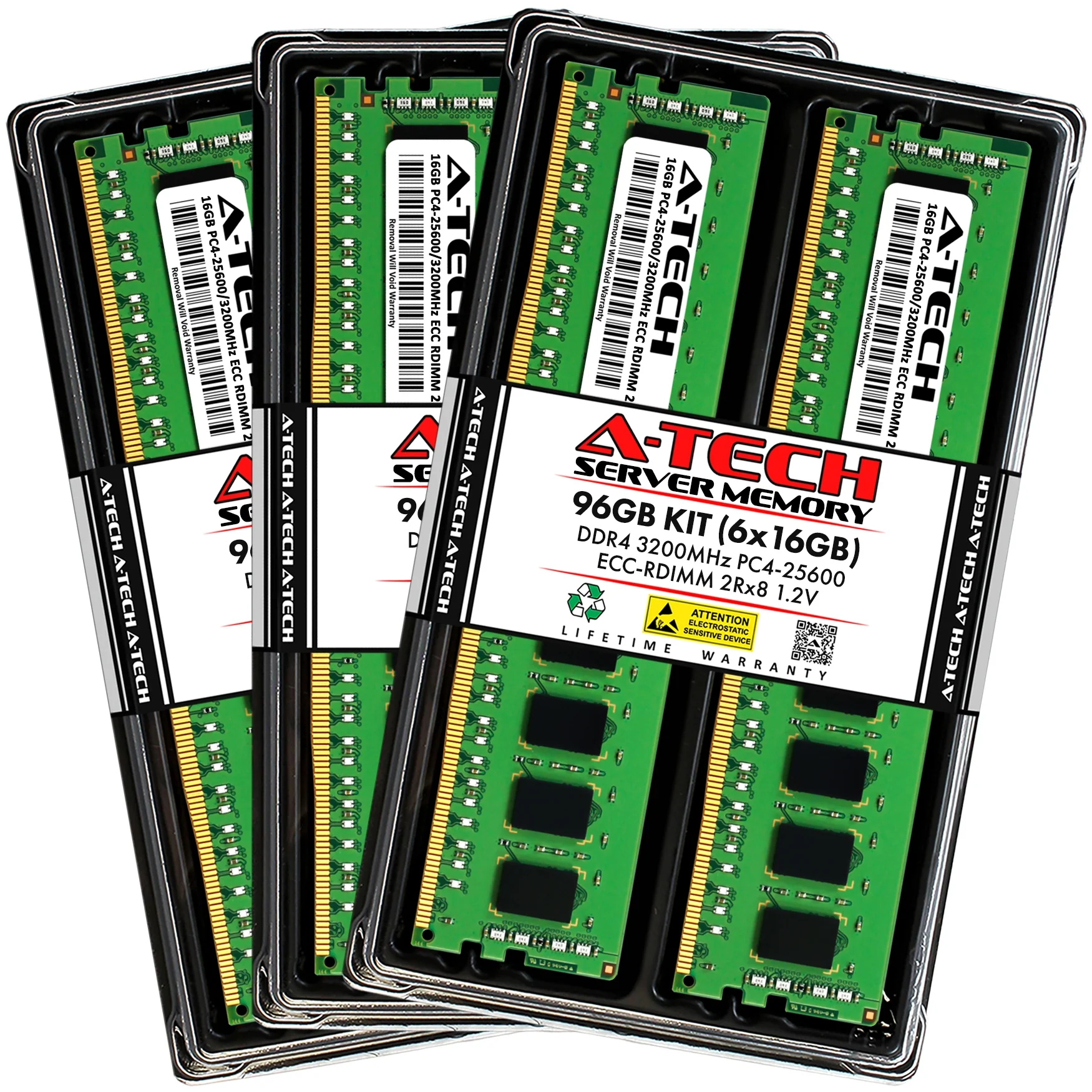 QNAP TS-h1090FU-7232P-64G Memory RAM | 96GB Kit (6x16GB) 2Rx8 DDR4 3200MHz (PC4-25600) RDIMM