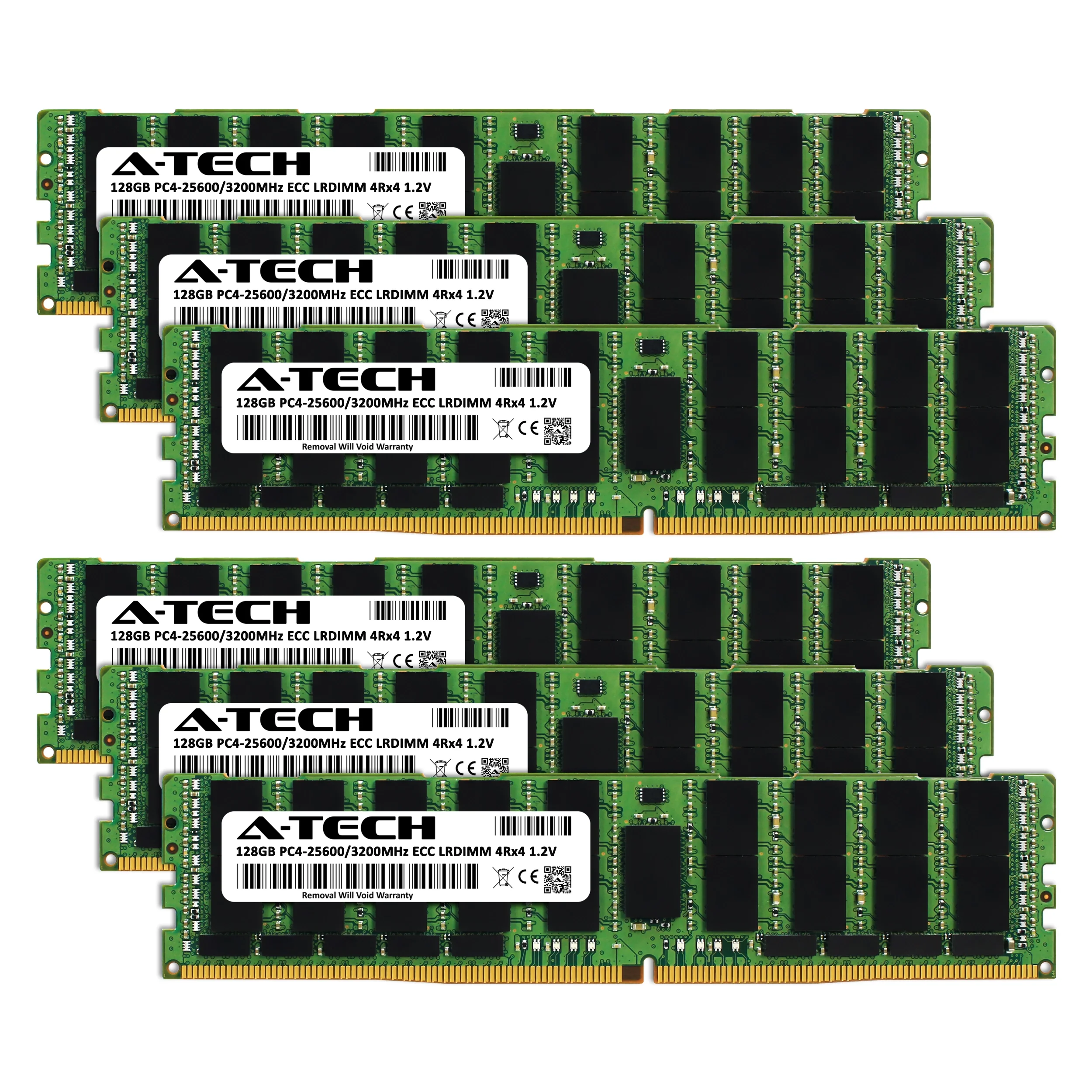QNAP TS-h1090FU-7302P-256G Memory RAM | 768GB Kit (6x128GB) 4Rx4 DDR4 3200MHz (PC4-25600) LRDIMM - Image 2