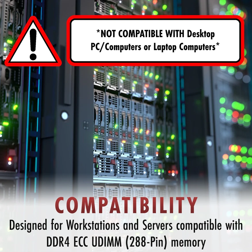 QNAP TS-h1283XU-RP-E2136-32G Memory RAM | 16GB Kit (4x4GB) 1Rx8 DDR4 2666MHz (PC4-21300) ECC UDIMM - Image 4