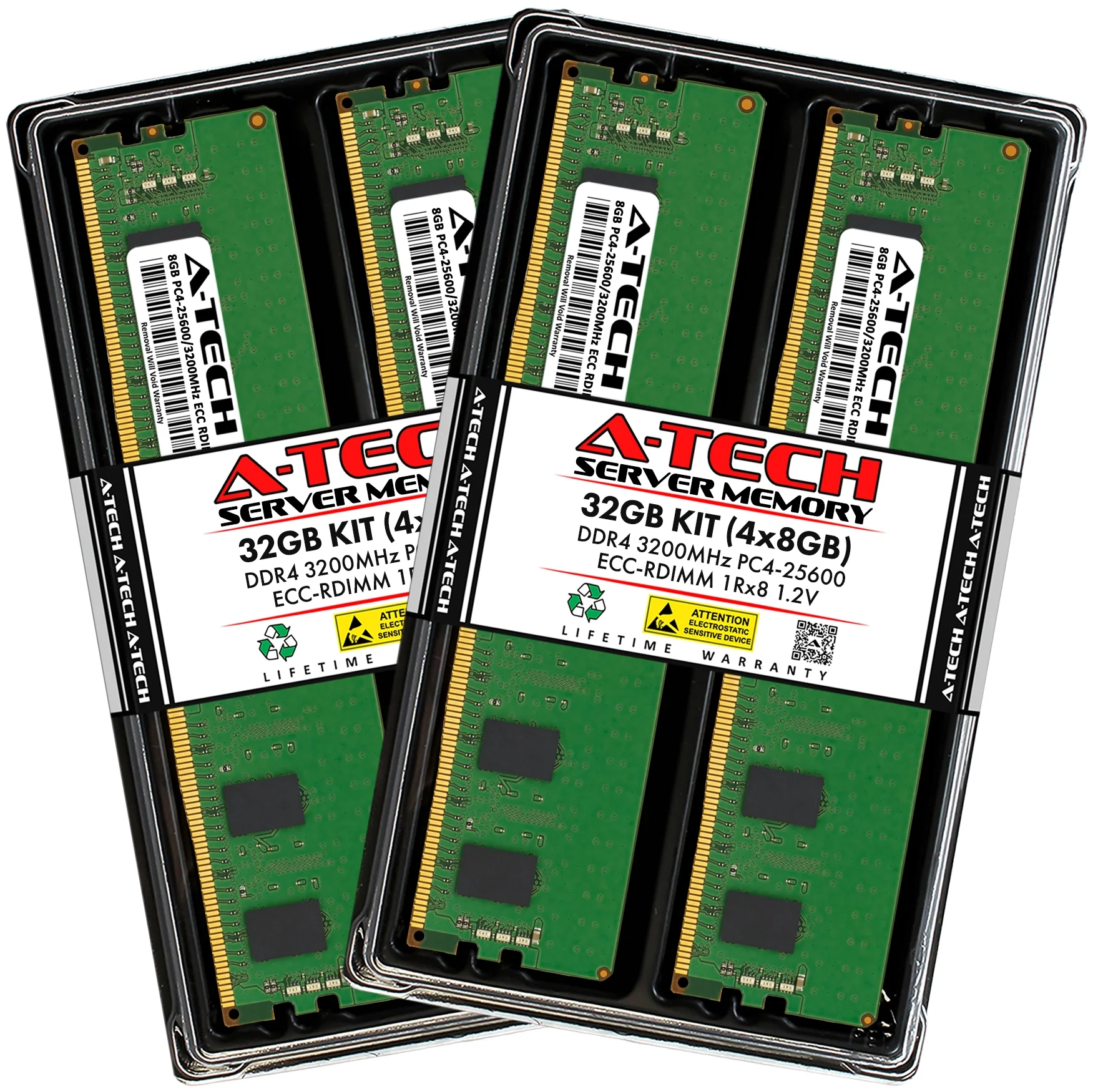 QNAP TS-h1290FX-7232P-64G Memory RAM | 32GB Kit (4x8GB) 1Rx8 DDR4 3200MHz (PC4-25600) RDIMM