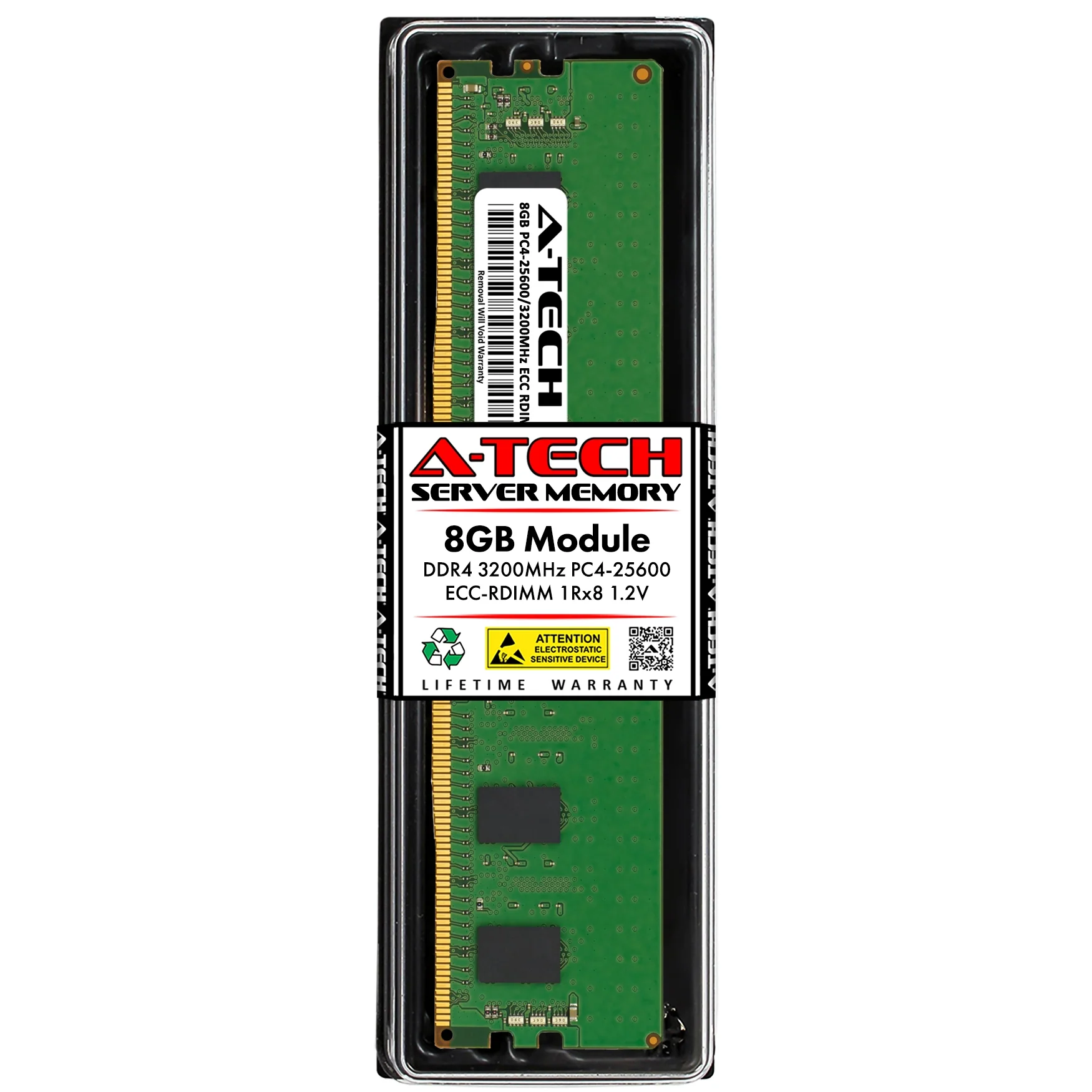 QNAP TS-h1290FX-7232P-64G Memory RAM | 8GB 1Rx8 DDR4 3200MHz (PC4-25600) RDIMM