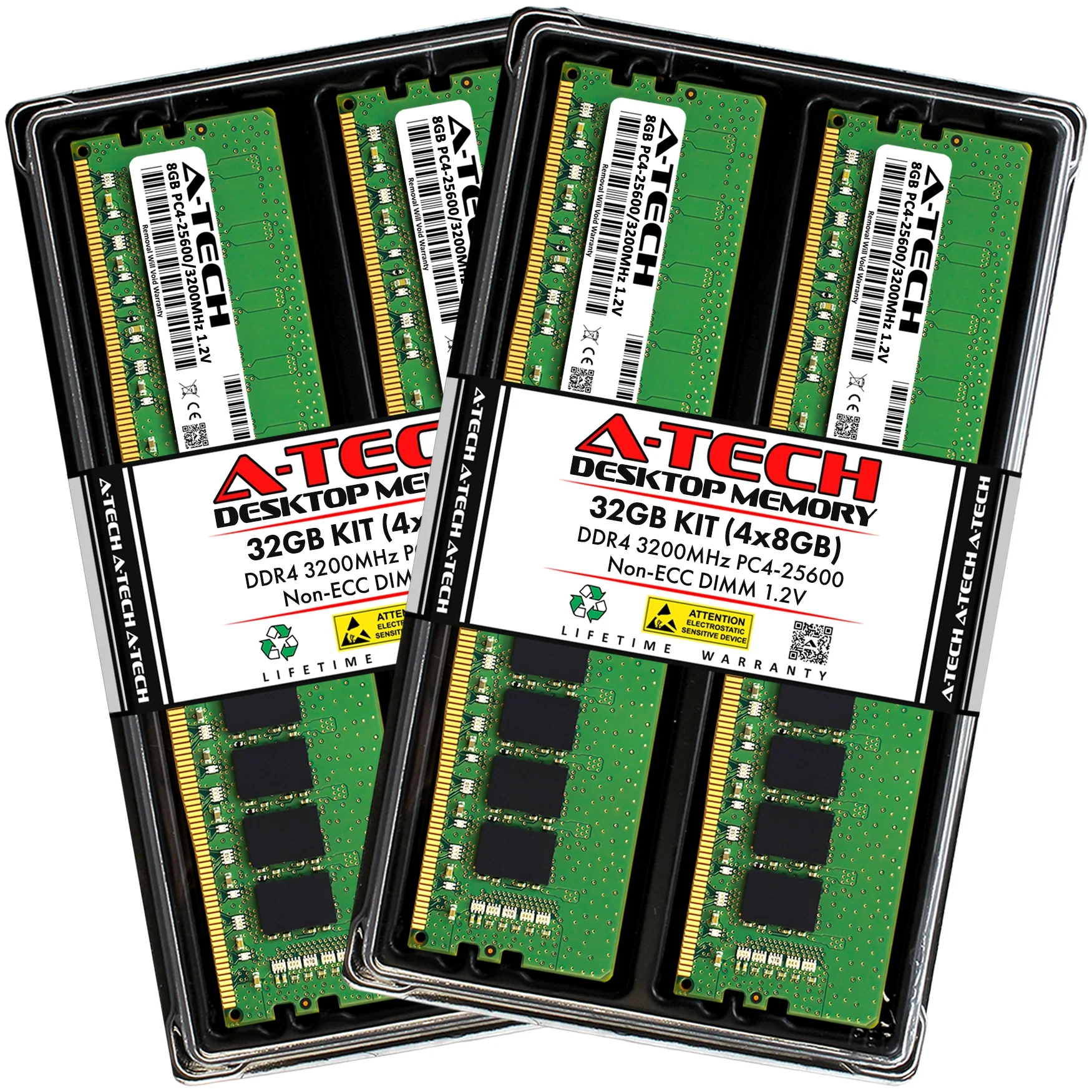 QNAP TS-h2477XU-RP-3700X-32G Memory RAM | 32GB Kit (4x8GB)  DDR4 3200MHz (PC4-25600) Non-ECC DIMM