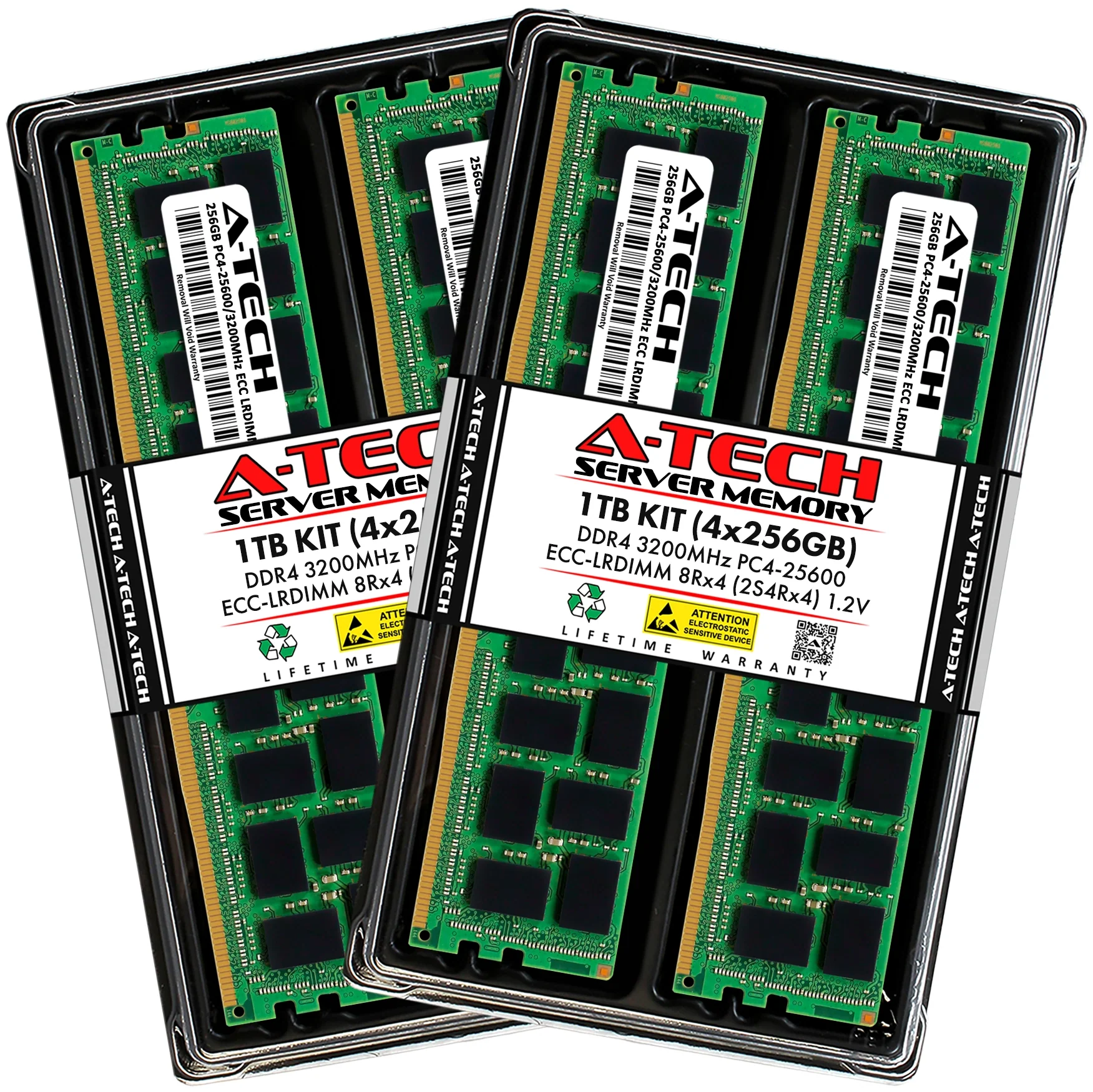 QNAP TS-h2490FU-7302P-128G Memory RAM | 1TB Kit (4x256GB) 2S4rx4 DDR4 3200MHz (PC4-25600) LRDIMM