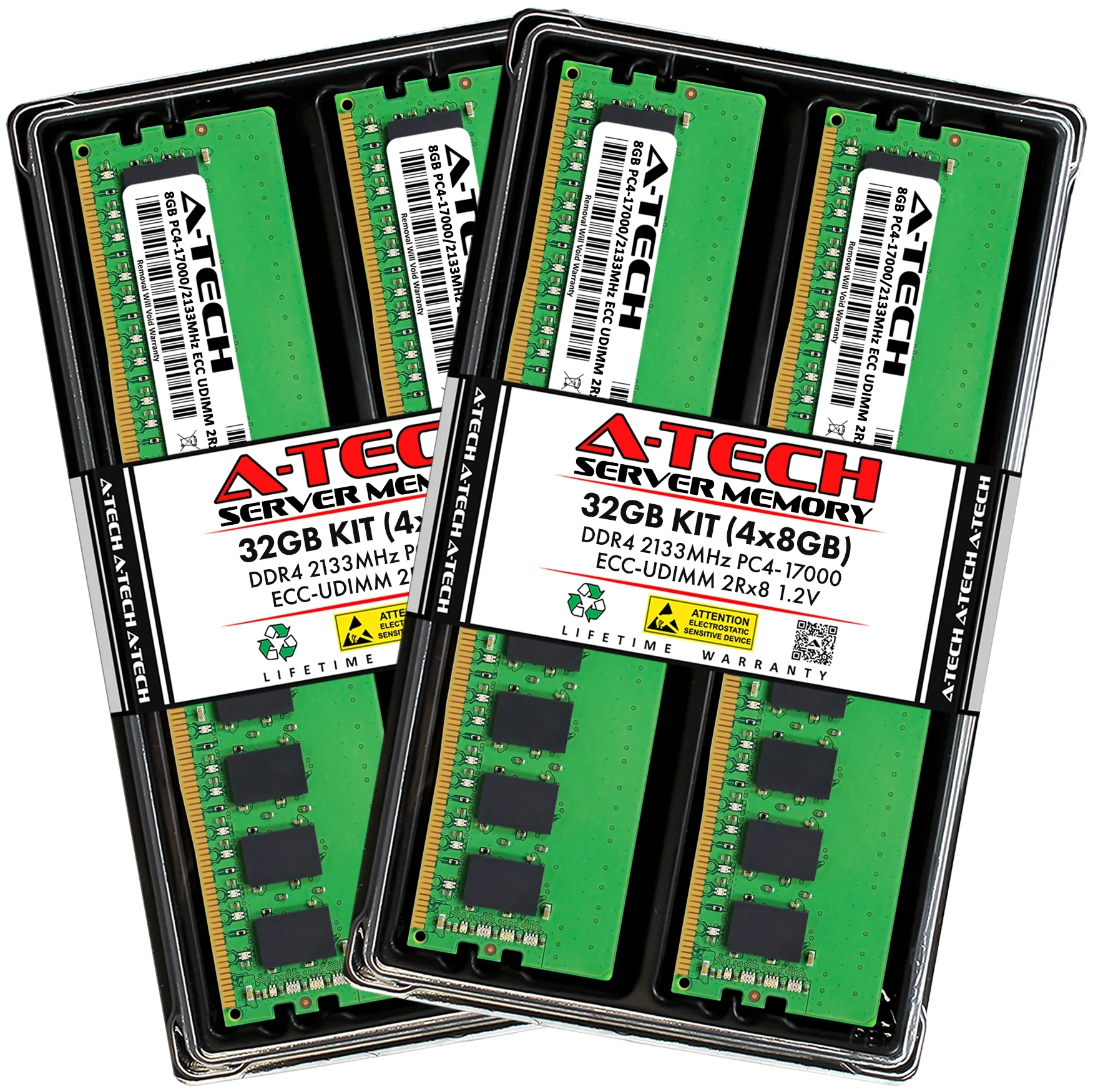QNAP TS-h686-D1602-8G Memory RAM | 32GB Kit (4x8GB) 2Rx8 DDR4 2133MHz (PC4-17000) ECC UDIMM
