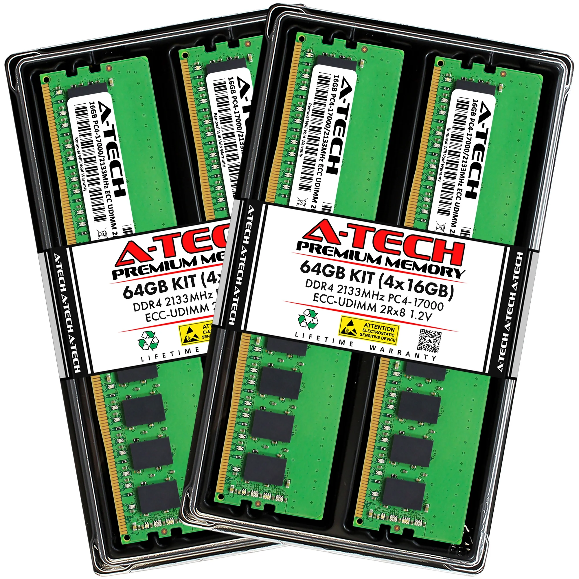 QNAP TS-h886-D1622-16G Memory RAM | 64GB Kit (4x16GB) 2Rx8 DDR4 2133MHz (PC4-17000) ECC UDIMM