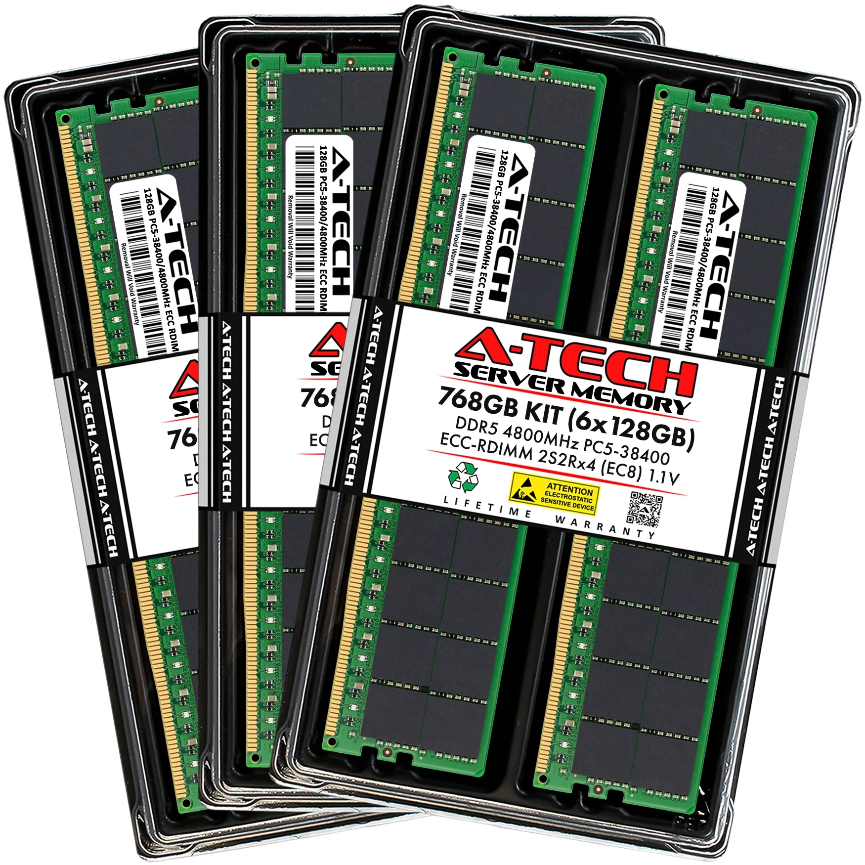 ThinkMate GPX-QH12-12E4-2GPU Memory RAM | 768GB Kit (6x128GB) 4Rx4 DDR5 4800MHz (PC5-38400) EC8 RDIMM