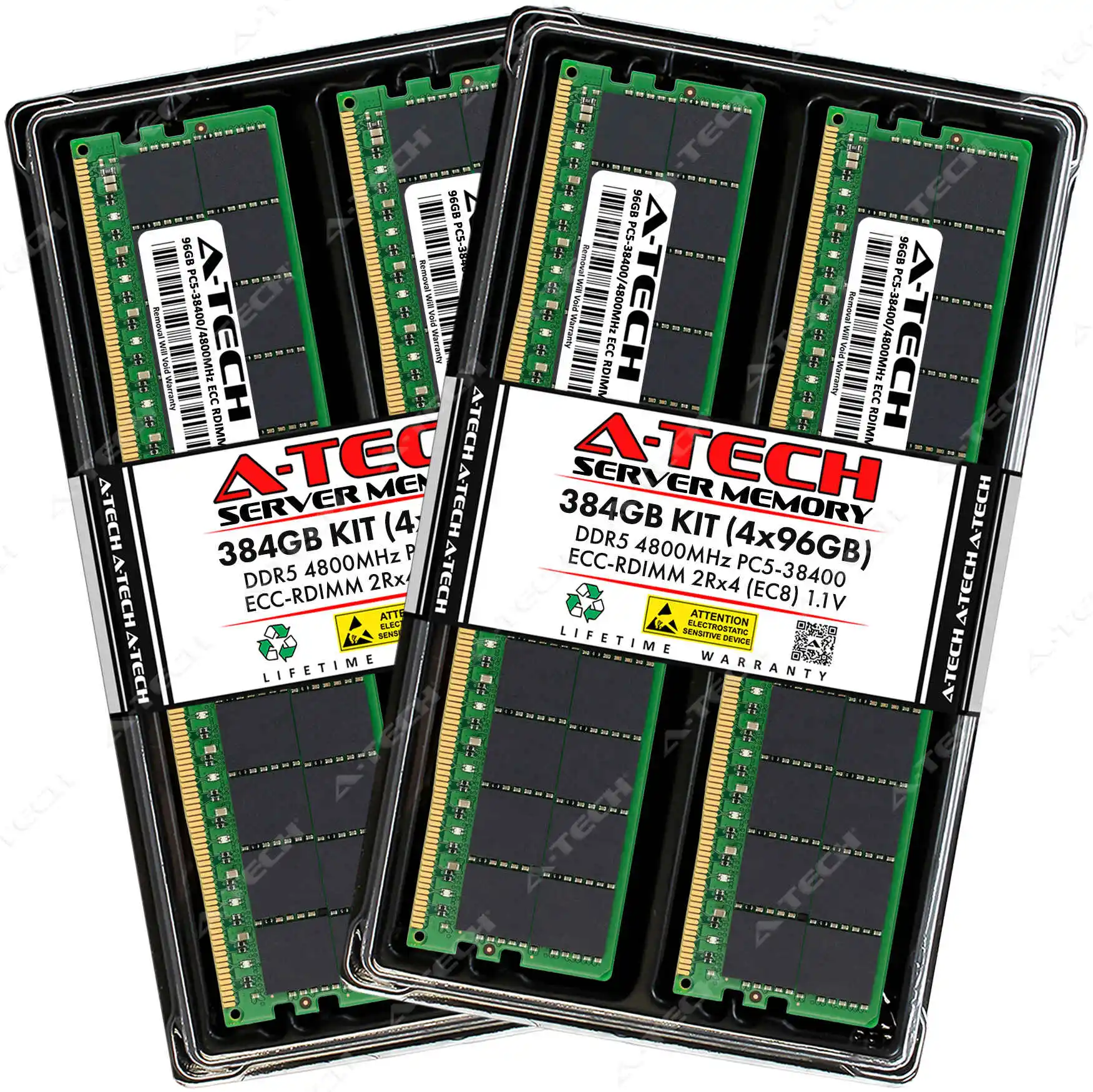 ThinkMate NearLine E4 Memory RAM | 384GB Kit (4x96GB) 2Rx4 DDR5 4800MHz (PC5-38400) EC8 RDIMM