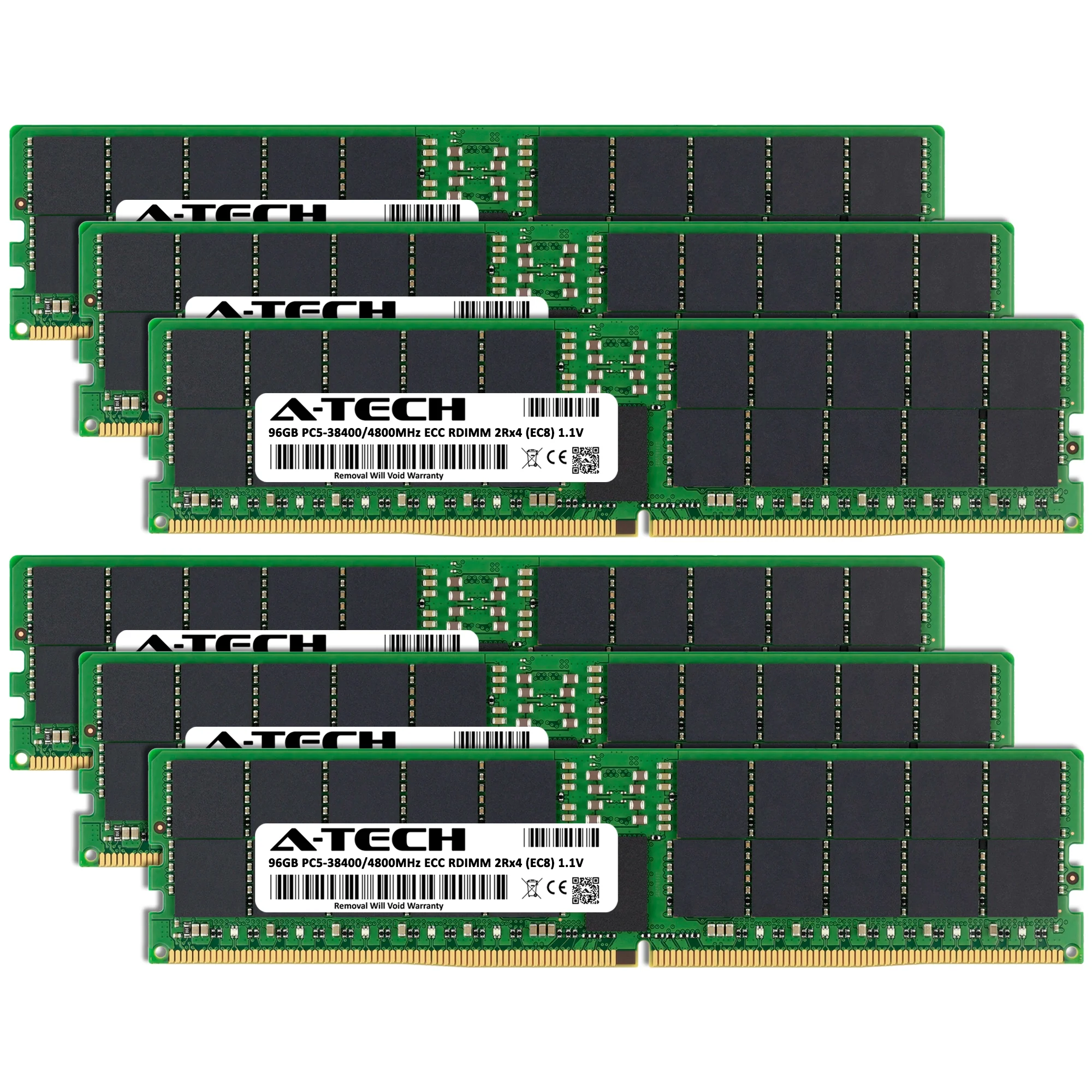 ThinkMate RAX-QE12 Memory RAM | 576GB Kit (6x96GB) 2Rx4 DDR5 4800MHz (PC5-38400) EC8 RDIMM - Image 2